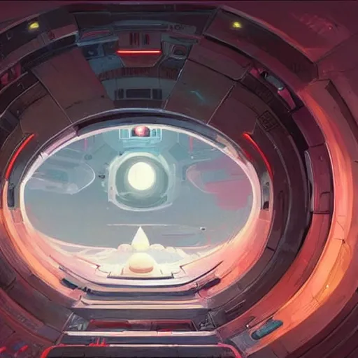 Image similar to concept art of a torus shaped space station by greg rutkowski