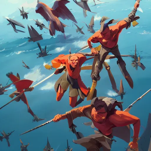 Prompt: birds eye view battle of cape ecnomus, behance hd artstation by jesper ejsing, by rhads, makoto shinkai and lois van baarle, ilya kuvshinov, ossdraws