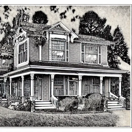 Image similar to suburban house by ed fairburn, joseph clement coll, franklin booth