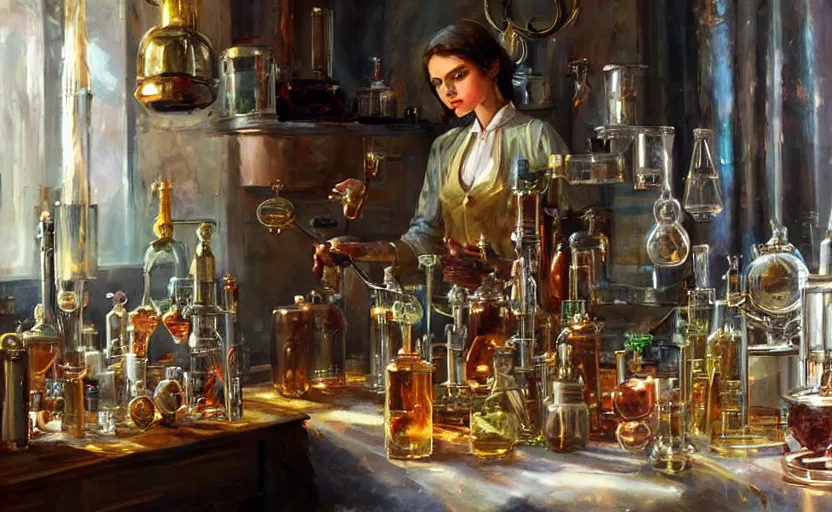 Image similar to Alchemy laboratory. By Konstantin Razumov, highly detailded