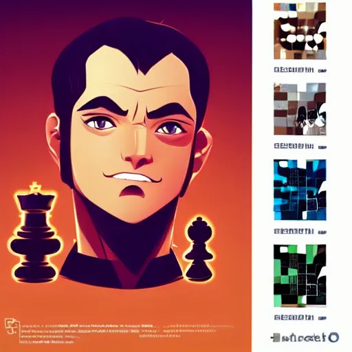 Prompt: recruiting poster of chess king, clean cel shaded vector art. shutterstock. behance hd by lois van baarle, artgerm, helen huang, by makoto shinkai and ilya kuvshinov, rossdraws, illustration