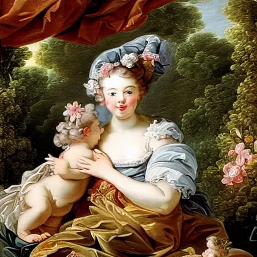 Prompt: a beautiful painting by francois boucher