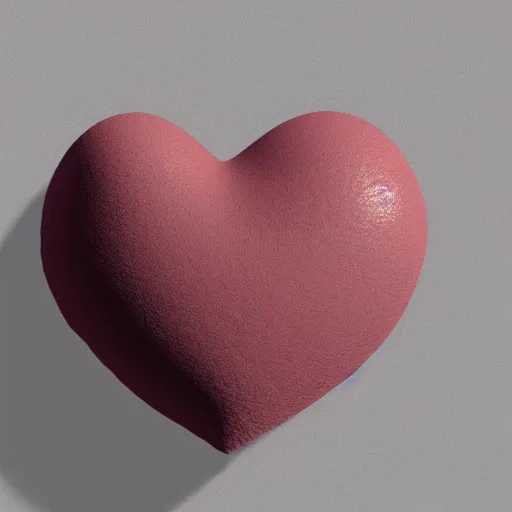 Image similar to 3d render of a red clay heart shape in the middle of a gray sheet of paper, range of pastel colors on the left side