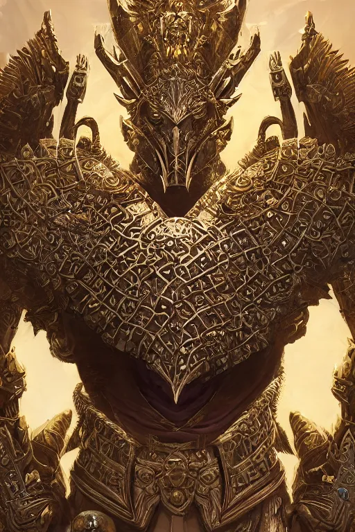 Image similar to dynamic photography portrait of a dungeons and dragons king's colosse , intricate ornate armor, subject in the middle of the frame, rule of thirds, golden ratio, elegant, digital painting, octane 4k render, zbrush, hyperrealistic, artstation, concept art, smooth, sharp focus, illustration from Warcraft by Ruan Jia and Mandy Jurgens and Artgerm and William-Adolphe Bouguerea