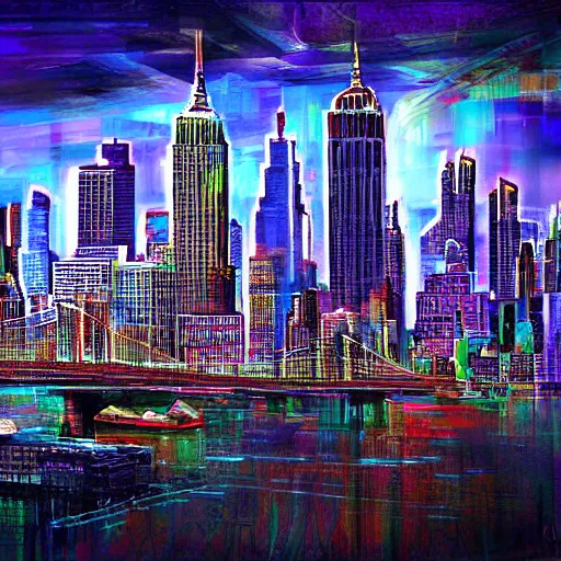 Prompt: new york in the future, digital art