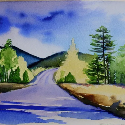 Prompt: watercolor painting landscape