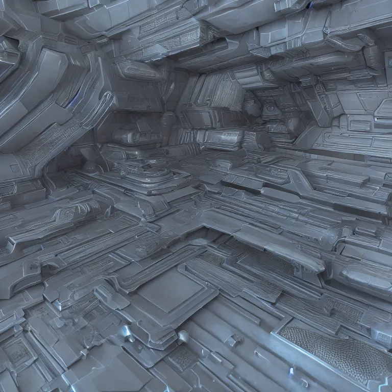 Prompt: normal map for futuristic high tech greeble, normal map color palette, normal channel, bump channel, 3 d resource, cgi, substance painter, c 4 d, redshift, octane, free texture, 4 k, high quality