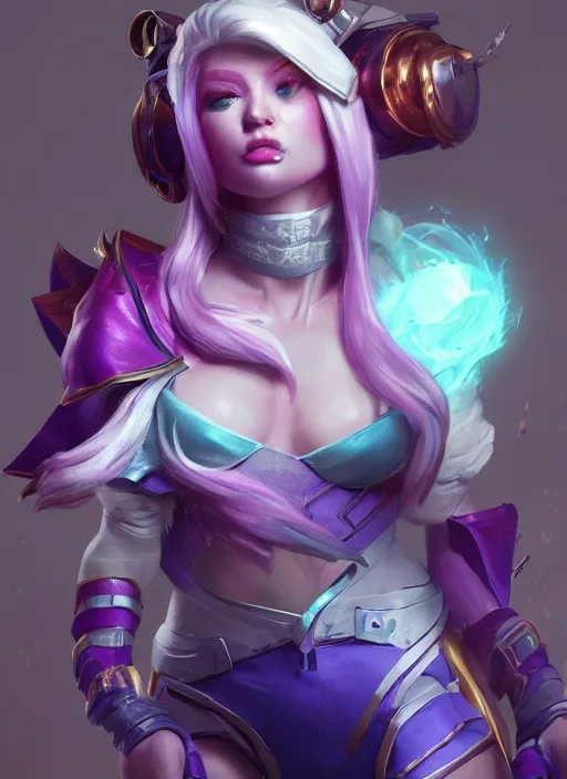 Image similar to powder, from league of legends, hyper detailed, digital art, trending in artstation, cinematic lighting, studio quality, smooth render, fluorescent skin, unreal engine 5 rendered, octane rendered, art style by klimt and nixeu and ian sprigger and wlop and krenz cushart