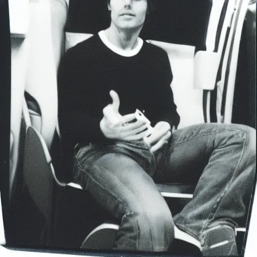 Image similar to Polaroid of Tom Cruise sitting in the cinema 1983