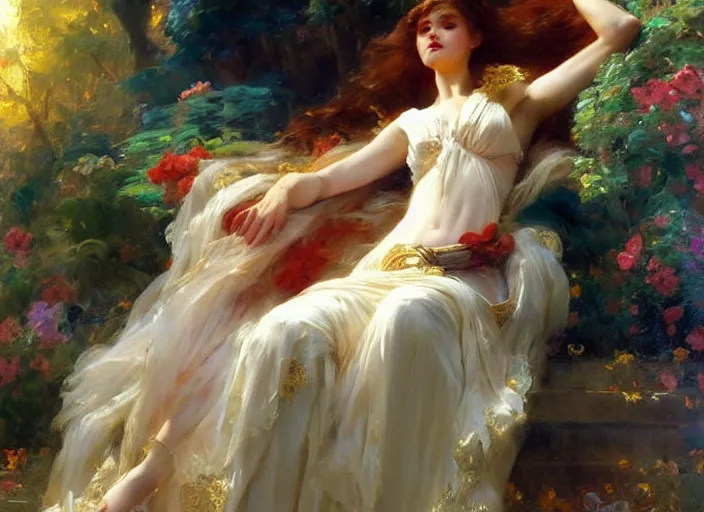 Prompt: princess of fire by vladimir volegov and alexander averin and delphin enjolras and daniel f. gerhartz and pierre auguste cot