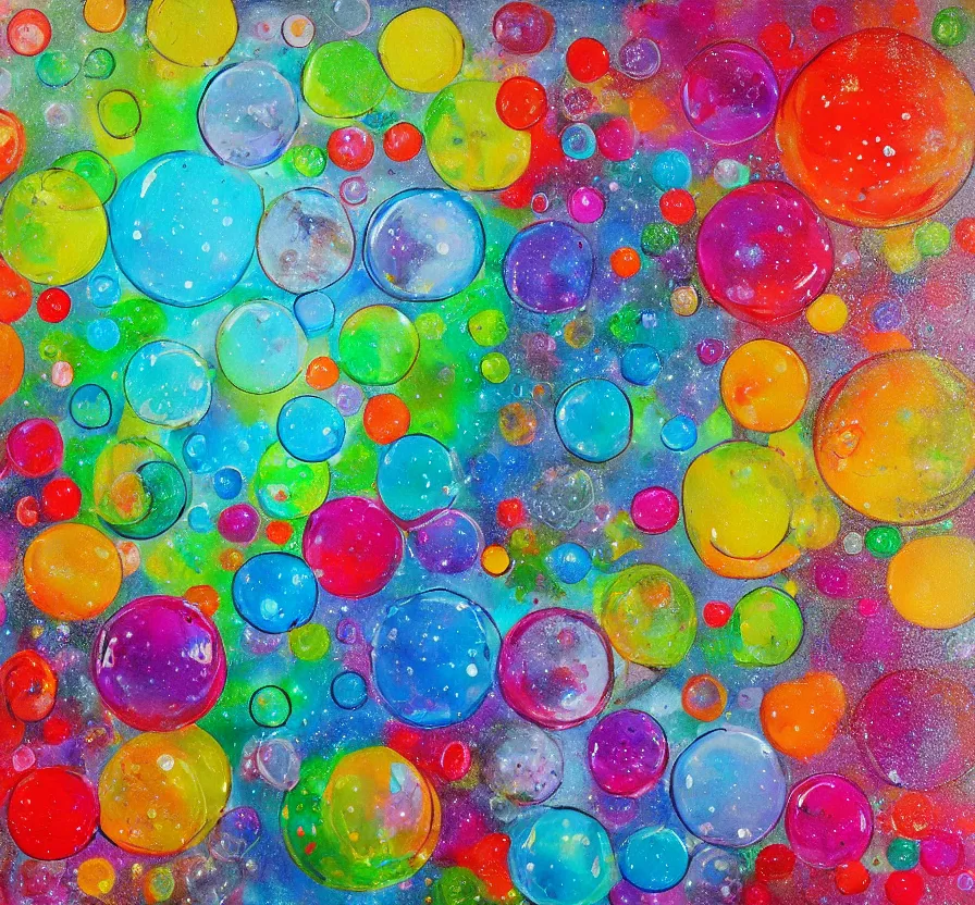 Image similar to painting on canvas, bubbles, bubble, watedrops, waterdroplets, acrylicpainting, acrylicpouring, painting, influencer