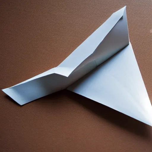 Image similar to a paper airplane that should theoretically beat all the records, photography, ambient light