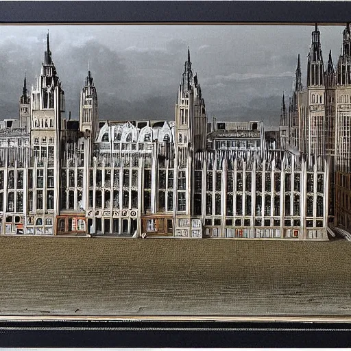 Image similar to cut-away of by a parliament building by Hans Jenssen