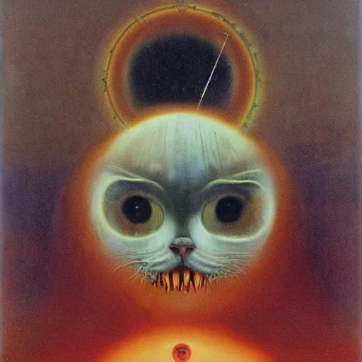 Prompt: victorian uncanny atlantic Antarctica circle birman cat clockwork gateway demon , by Zdzislaw Beksinski and Mark Rothko and Jeff Koons , postmodern , matte painting , surrealist