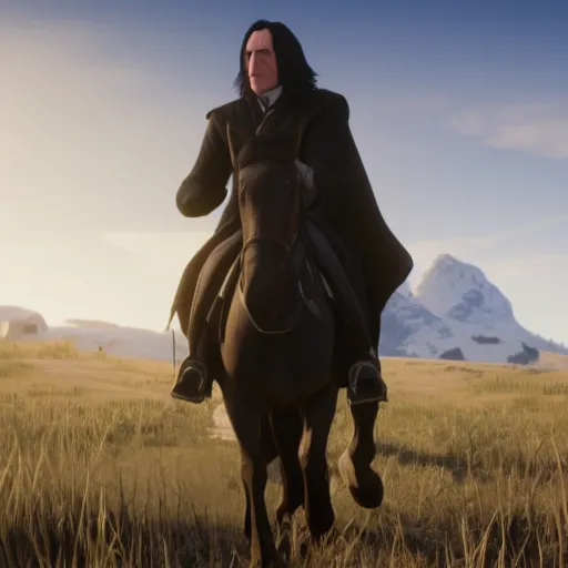 Image similar to Film still of Severus Snape, from Red Dead Redemption 2 (2018 video game)