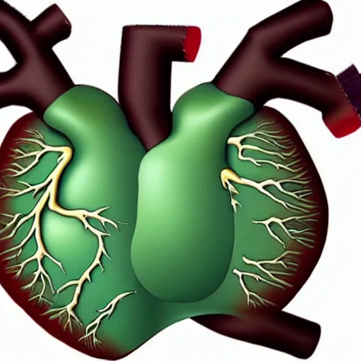 Prompt: this is how an actual heart looks, biology, anatomy