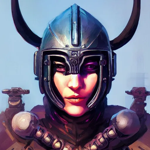 Image similar to cyberpunk viking helmet mask warrior goddess robot ninja fantasy, art gta 5 cover, official fanart behance hd artstation by jesper ejsing, by rhads, makoto shinkai and lois van baarle, ilya kuvshinov, ossdraws