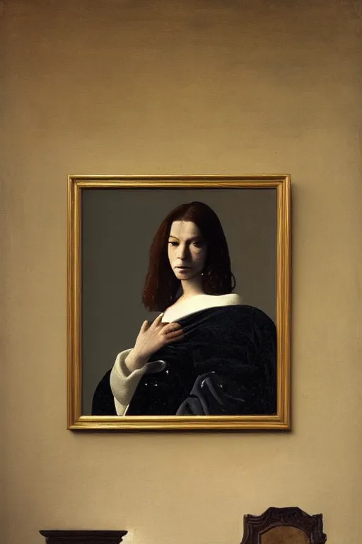 Prompt: portrait en buste of rachel weisz by johannes vermeer, baroque, bright moody colors, intricate, highly detailed, perfectly detailed eyes