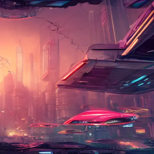 Prompt: futuristic city with neon lights and flying cars panoramic view surrounded by post apocalyptic wasteland, concept art, 4 k, intricate detail, sharp focus