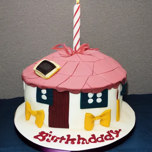 Image similar to photo of a birthday cake the size of a house