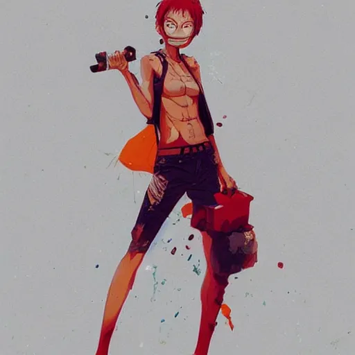 Image similar to a ultradetailed full body portrait of lufy in one piece, by conrad roset, greg rutkowski and makoto shinkai trending on artstation