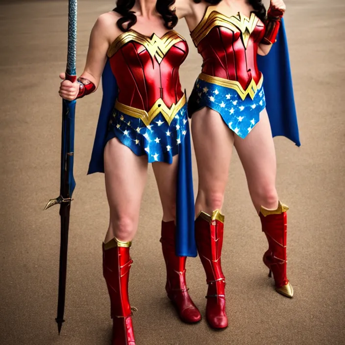 Image similar to professional full length photograph of Audrey Herburn as wonder woman. Extremely detailed. 8k