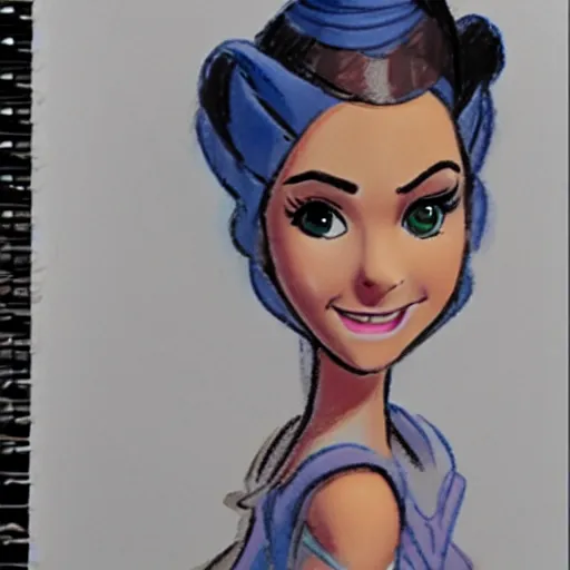 Image similar to milt kahl sketch of victoria justice as princess padme from star wars episode 3