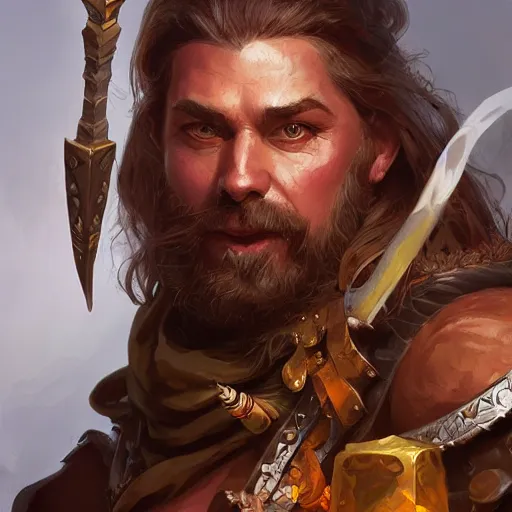 Prompt: sven henrich as a barbarian, closeup, d & d, fantasy, intricate, elegant, highly detailed, digital painting, artstation, concept art, matte, sharp focus, illustration, hearthstone, art by artgerm and greg rutkowski and alphonse mucha