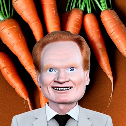 Image similar to carrot with connan o brien face caricature