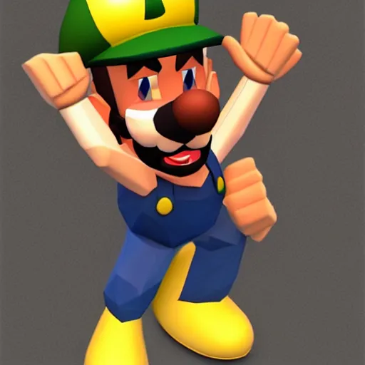 Prompt: low poly luigi