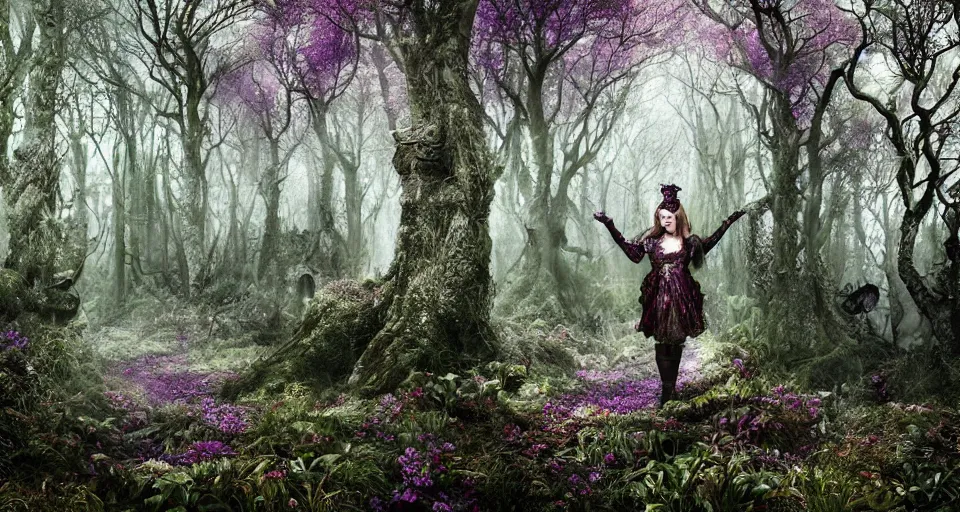 Image similar to Enchanted and magic forest, by Kirsty Mitchell