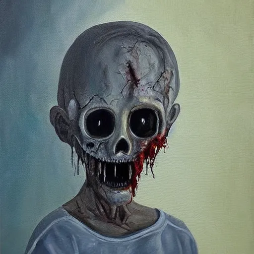 Prompt: A painting that looks like it'd fit in a horror movie