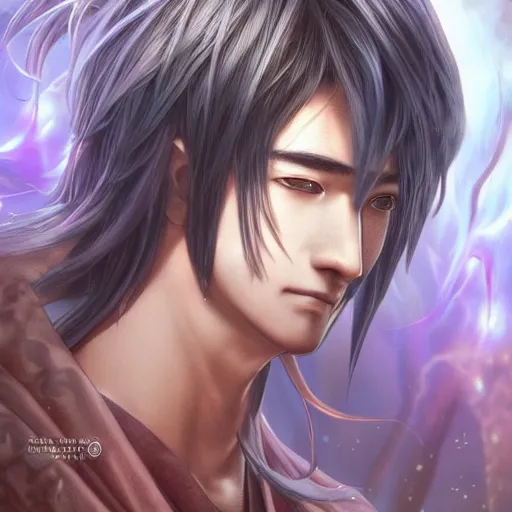 an immortal xianxia cultivator with long blye hair as | Stable ...