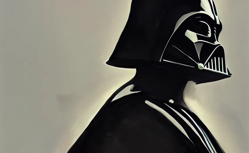 Image similar to a painting of darth vader trending on artstation in the style of greg rutkowski