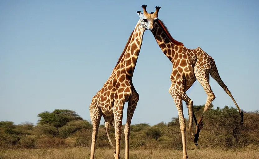 Image similar to giraffe handstand