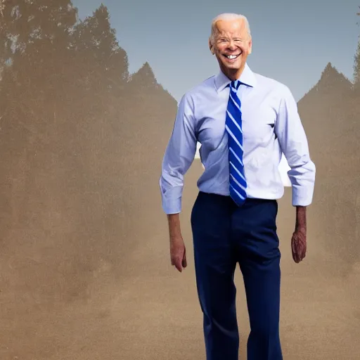 Prompt: Gigachad as Joe Biden, Full body portrait, 4k hd photography