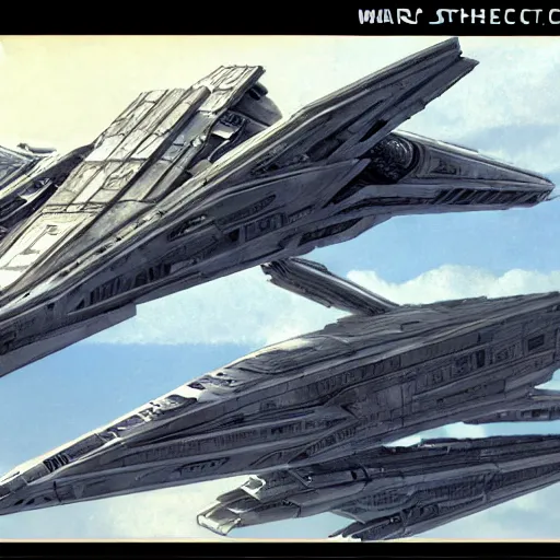 Image similar to a star wars starship concept art