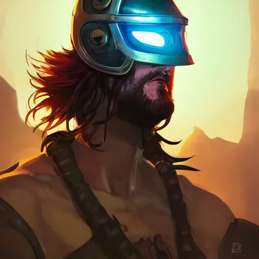 Image similar to cyberpunk viking helmet mask warrior goddess robot ninja fantasy, art gta 5 cover, official fanart behance hd artstation by jesper ejsing, by rhads, makoto shinkai and lois van baarle, ilya kuvshinov, ossdraws