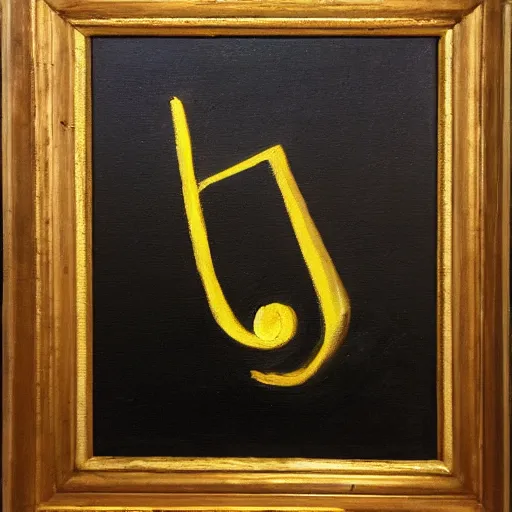 Prompt: A painting of a musical note, oil painting