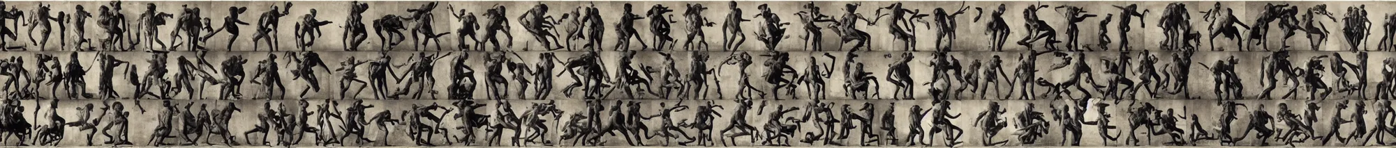 Image similar to Eadweard Muybridge photographs of monsters