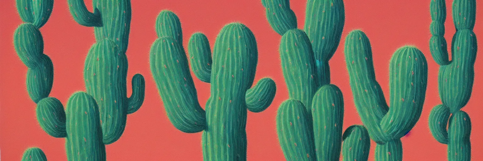 Image similar to arizona cactus painting magritte