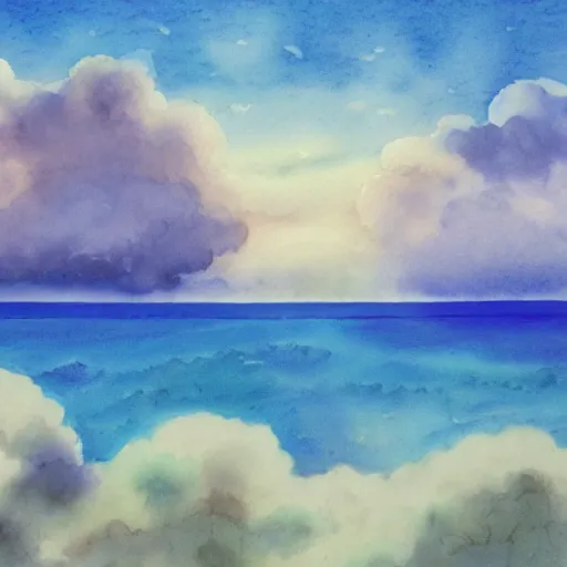 Prompt: Happy sky in Okinawa, watercolor, surreal, high quality, sharp focus, 8k, trending on Artstation, surreal