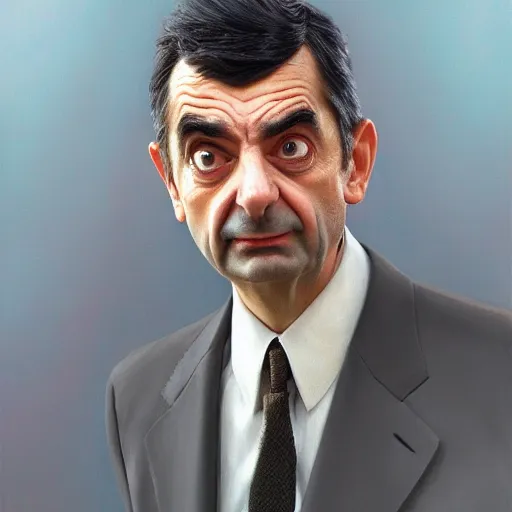 Image similar to a portrait of Mr Bean , detailed, centered, digital painting, artstation, concept art, donato giancola, Joseph Christian Leyendecker, WLOP, Boris Vallejo, Breathtaking, 8k resolution, extremely detailed, beautiful, establishing shot, artistic, hyperrealistic, octane render