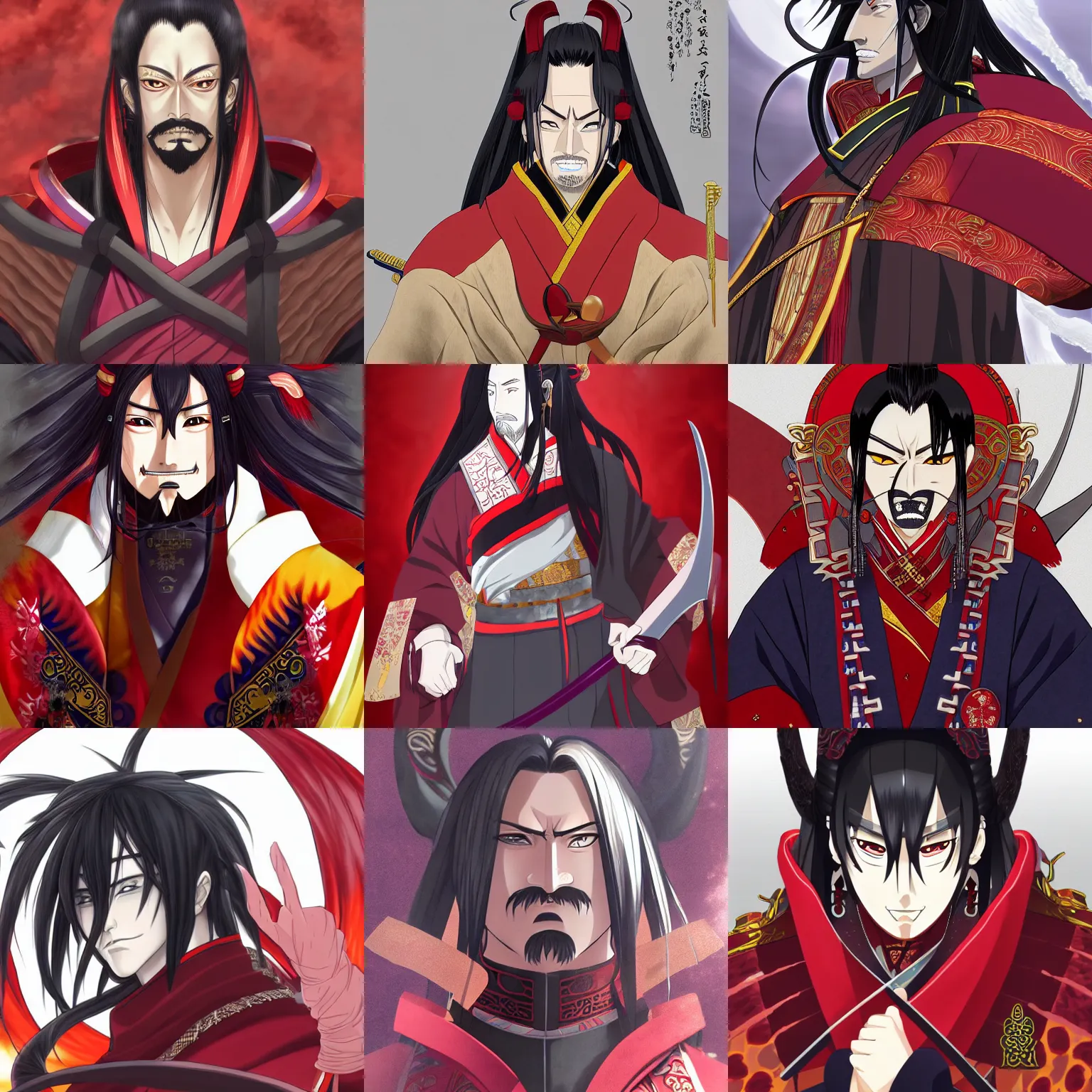 Prompt: Portrait of Oda Nobunaga The Demon King of Sixth Heaven, Anime Fantasy Illustration by Tomoyuki Yamasaki, Kyoto Studio, Madhouse, Ufotable, trending on artstation