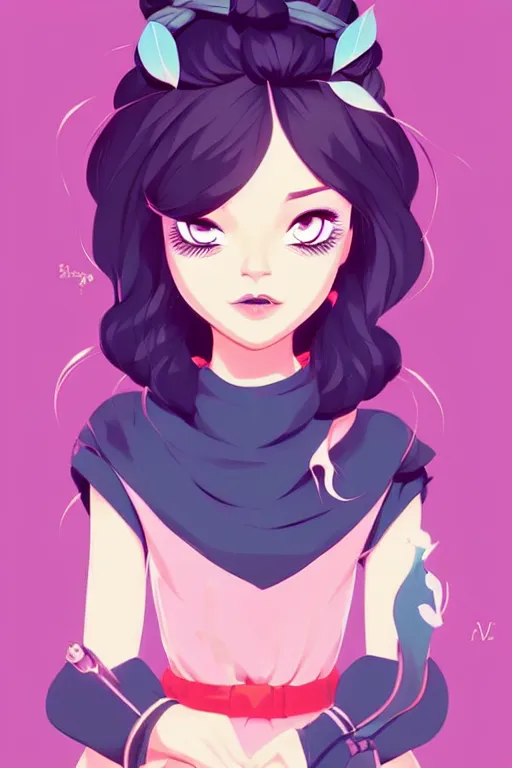 Image similar to a cute fantasy fashionable cartoon girl, clean cel shaded vector art. shutterstock. behance hd by lois van baarle, artgerm, helen huang, by makoto shinkai and ilya kuvshinov, rossdraws, illustration,