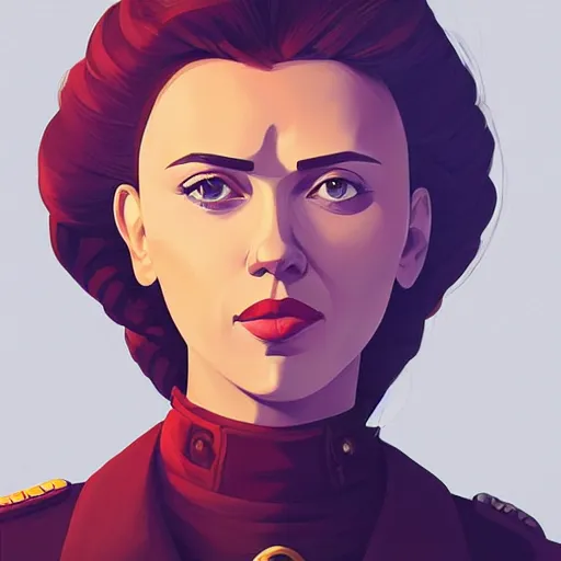 Image similar to face icon stylized minimalist bolshevik leader nadezhda konstantinovna krupskaya played by scarlett johansson, loftis, cory behance hd by jesper ejsing, by rhads, makoto shinkai and lois van baarle, ilya kuvshinov, rossdraws global illumination