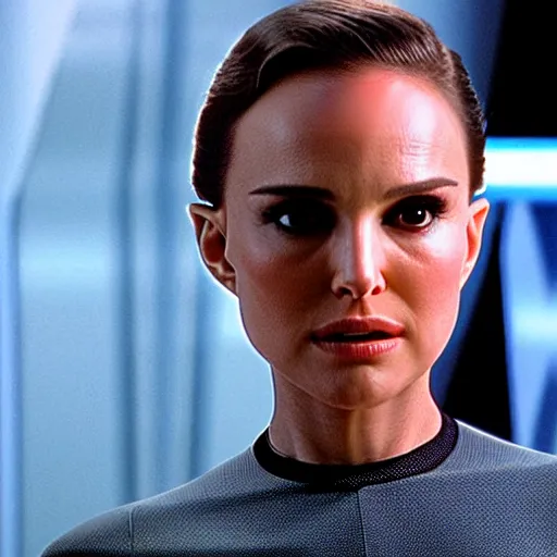 Image similar to Natalie Portman in Star Trek, (EOS 5DS R, ISO100, f/8, 1/125, 84mm, Google Photos, prime lense)
