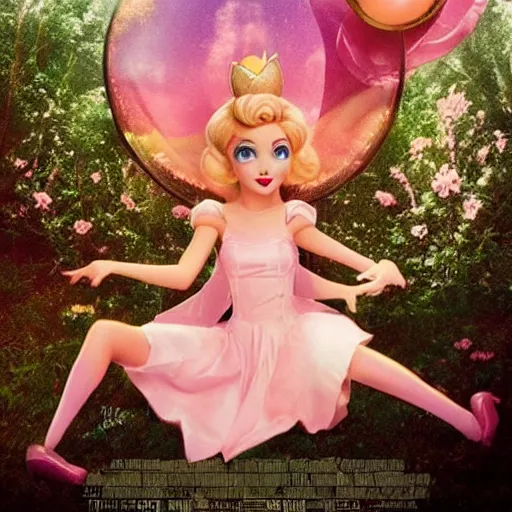 Image similar to Princess Peach pixie dream girl in an A24 film aesthetic!!!