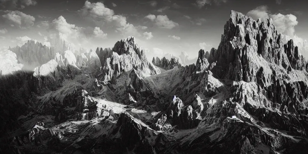 Prompt: photography of a mountain getting destroyed by roots, dolomites, alpine, detailed intricate insanely detailed octane render, 8k artistic 1920s photography, photorealistic, chiaroscuro, hd, by David Cronenberg, Raphael, Caravaggio