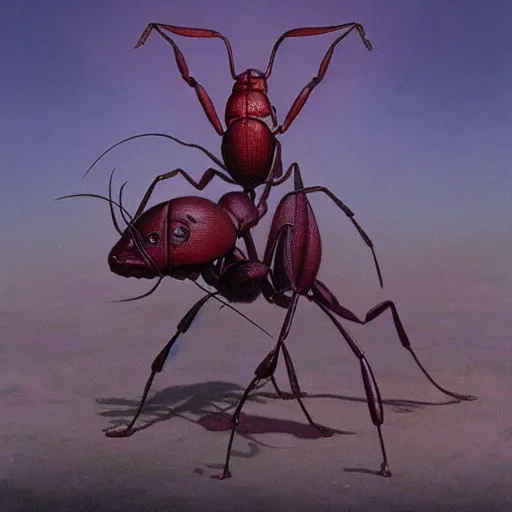 Image similar to A large ant queen standing on her hind legs formian pathfinder, digital art, Wayne Barlowe